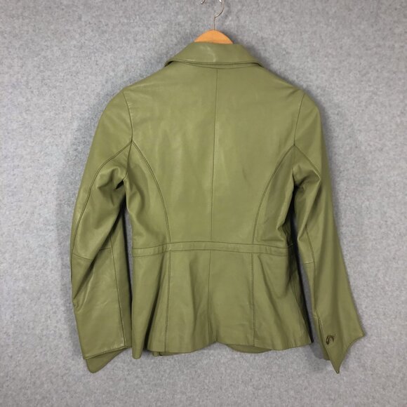 Vintage Y2K Wilsons Leather Green Leather Jacket Size Small - Picture 7 of 10